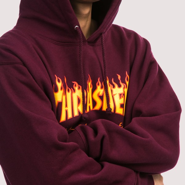 Maroon thrasher hoodie shop