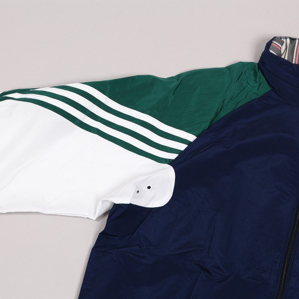 Adidas blue green & clearance white lightweight track jacket