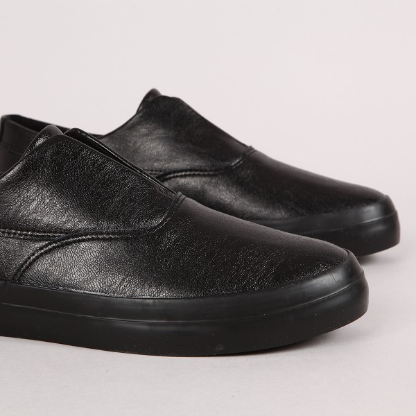 Huf dylan slip on black grain leather store