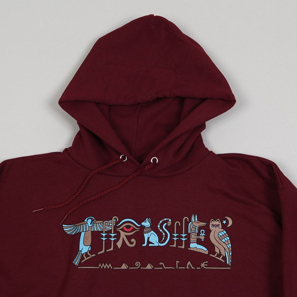 Thrasher Hieroglyphic Hoodie Maroon Skateboarding Nike SB Adidas Vans Online Shop POPNAME.cz