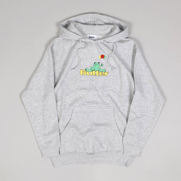 Butter Goods Frog Hoodie Heather Grey Skateboarding, Nike SB, Adidas