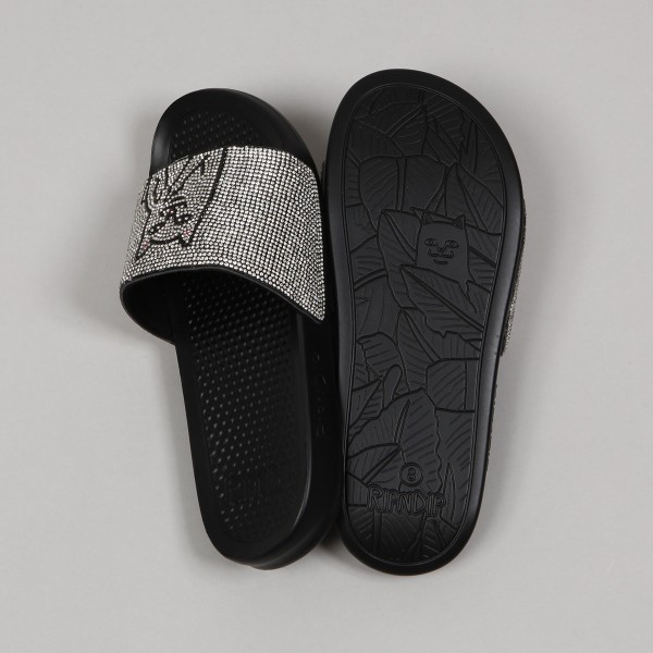 Ripndip Lord Nermal Rhinestone Slides Black Skateboarding Nike