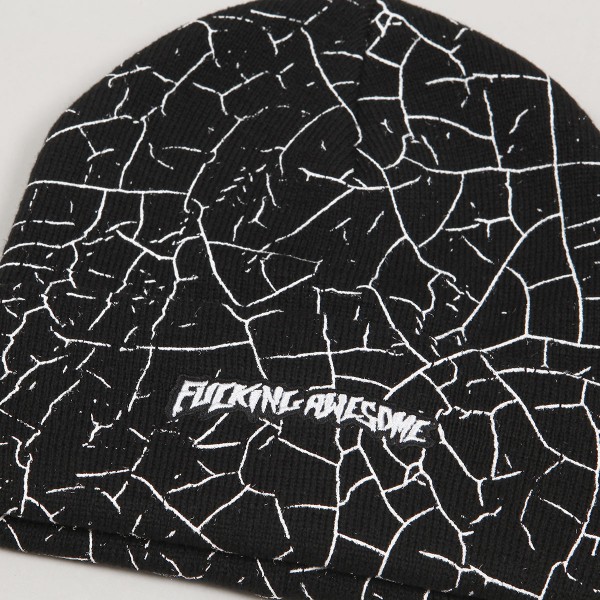 Fucking Awesome Crackle Cuff Beanie Black White - Skateboarding 