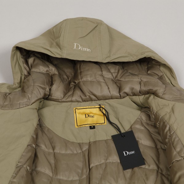 Dime Quilted Hooded Jacket Khaki - Skateboarding, Nike SB, Adidas 