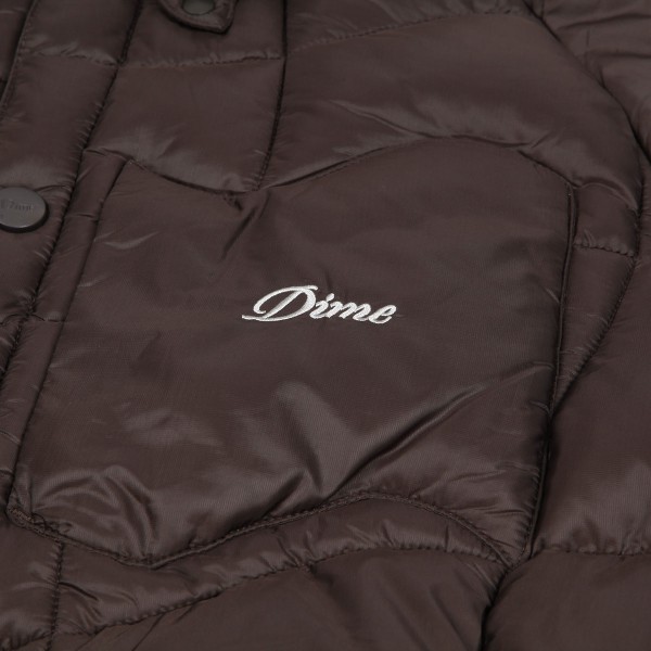 Dime Midweight Wave Puffer Jacket Espresso - Skateboarding
