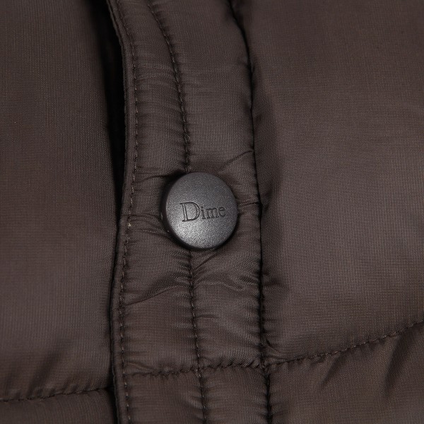 Dime Midweight Wave Puffer Jacket Espresso - Skateboarding