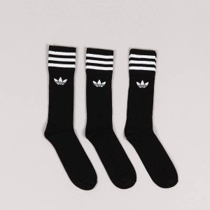 Adidas 3Pack Solid Crew Socks Black White