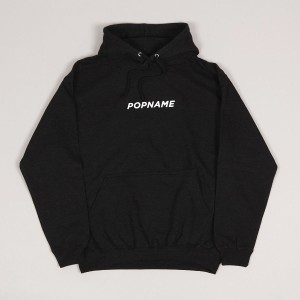 Popname Basic Logo Hoodie Black Smoke