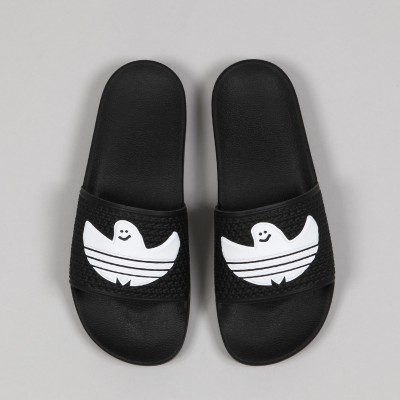 Adidas Shmoofoil Slides Black White