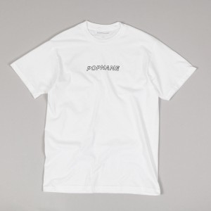 Popname Outlined Logo Tee White Black