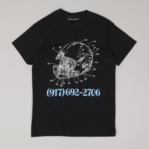 Call Me 917 Football Tee Black