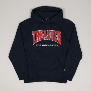 HUF x Thrasher Bayview Hoodie Navy
