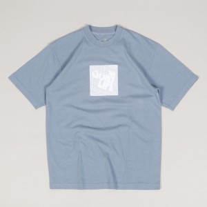Quiet Life Block Logo Pattern Tee Blue