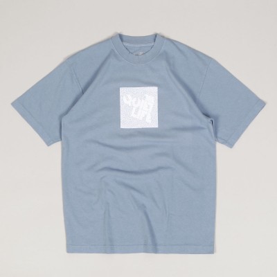Quiet Life Block Logo Pattern Tee Blue
