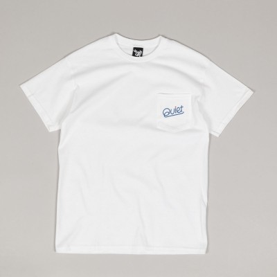 Quiet Life Cursive Pocket Tee White