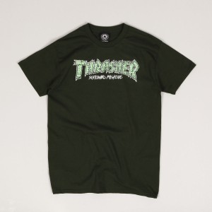 Thrasher Brick Tee Forest Green