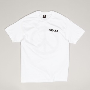 Violet Peace Tee White