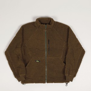 Dime Coverstich Sherpa Crewneck Brown