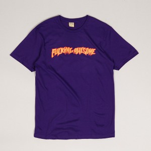 Fucking Awesome 2025 Stamp Logo Tee Purple