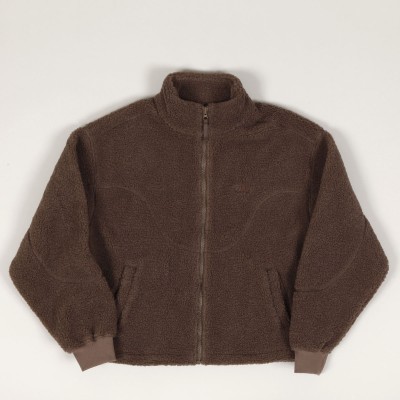 Dime Polar Sherpa Zip Crewneck Mocha