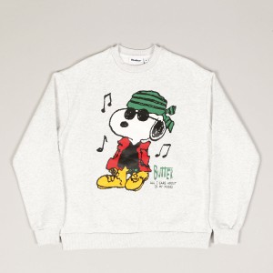 Butter Goods x Peanuts Music Crewneck Ash