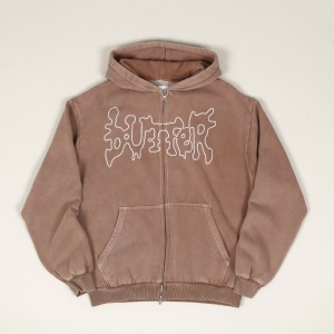 Butter Goods Blotch Zip Hoodie Wash Berry