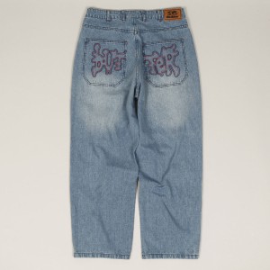 Butter Goods Blotch Denim Pants Streaky Blue