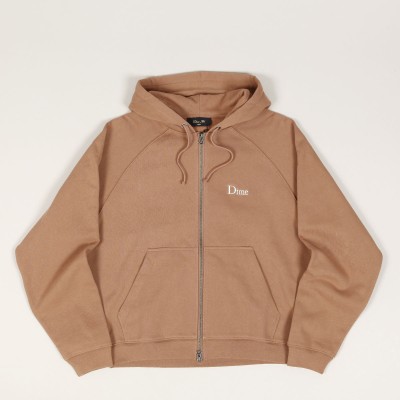 Dime Classic Small Logo Zip Hoodie Canyon Brown