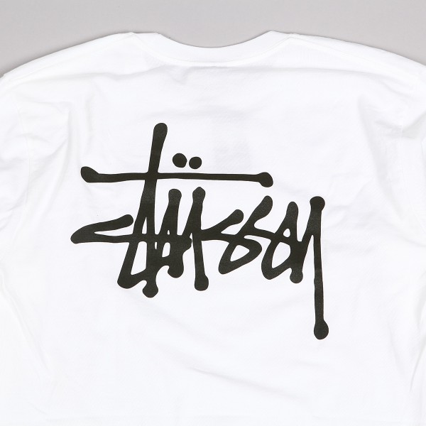 Stussy LS Basic Logo Tee White