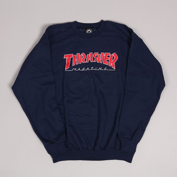 Thrasher outlined crewneck navy outlet
