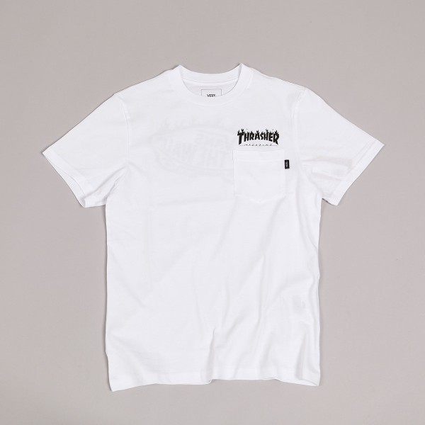 Vans x Thrasher Pocket Boys Tee White Boty Vans POPNAME.cz