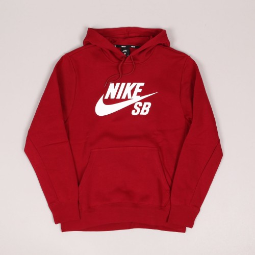 Nike SB Icon Hoodie Red Crush White Skateboarding, Nike SB, Adidas