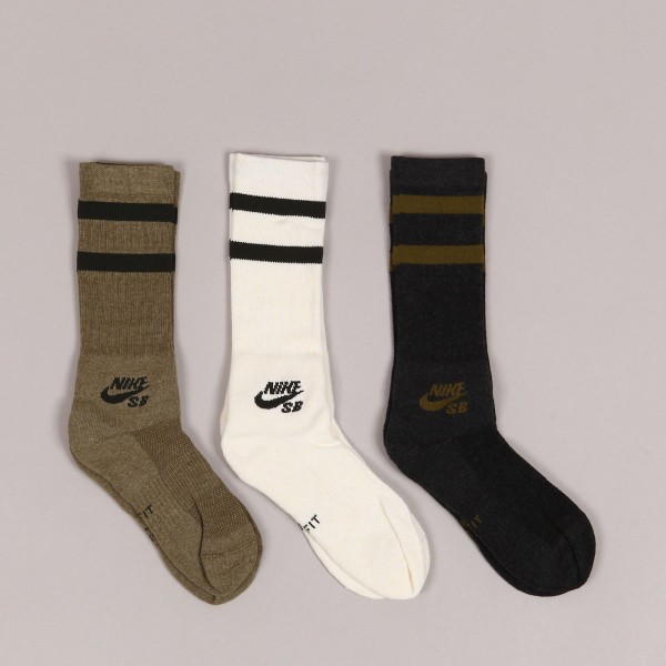Nike SB 3Pack Socks Black White Beige Skateboarding Nike SB Adidas Vans Online Shop POPNAME.cz