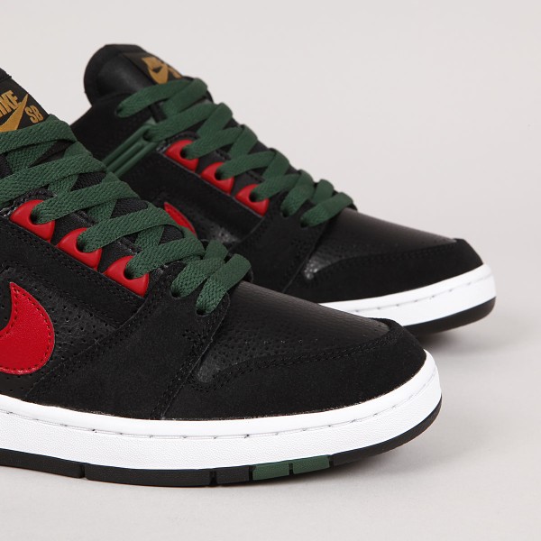 Nike SB Air Force II Low Black Red Forest GUCCI