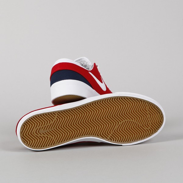 Nike sb janoski university red canvas skate shoes deals