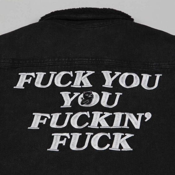 Ripndip Fucking Fuck Denim Jacket Black Wash - Skateboarding, Nike