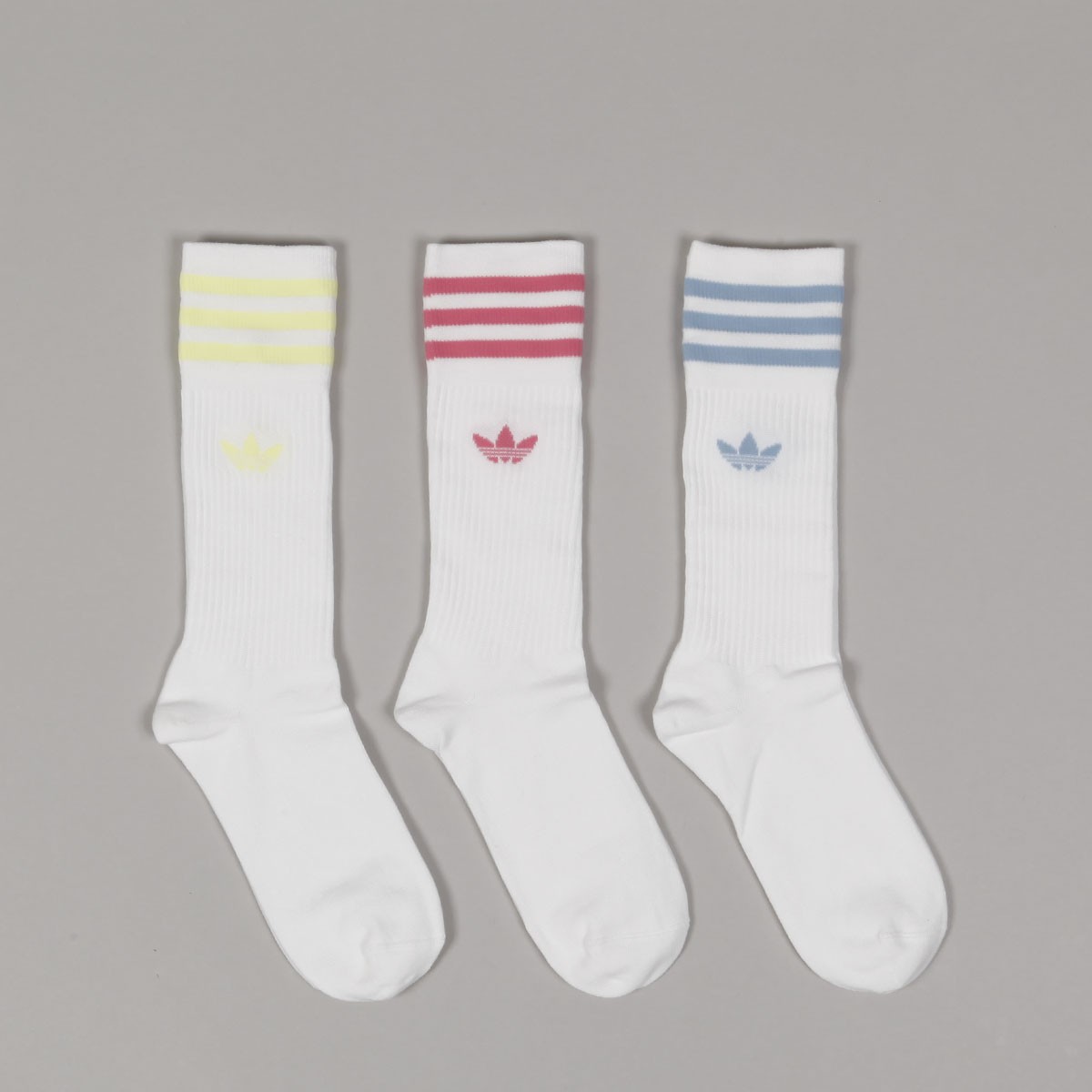 Adidas 3Pack Solid Crew Socks Yellow Rose Sky - Skateboarding, Nike SB ...