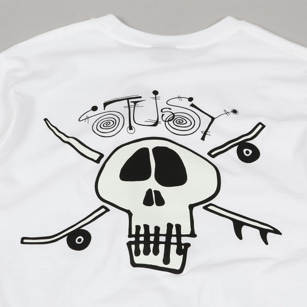 Stussy Surf Skate Skull Tee White