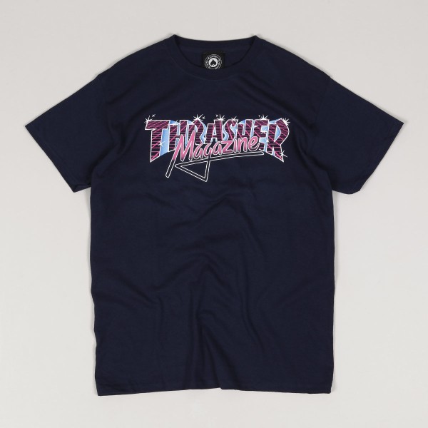 Thrasher Vice Logo Tee Navy Skateboarding Nike SB Adidas Vans Online Shop POPNAME.cz