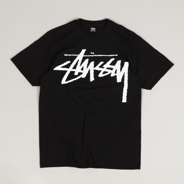 Stussy Big Stock Tee Black White