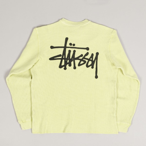 Stussy Basic Stock LS Thermal Tee Yellow - Skateboarding Stussy Basic Stock LS Thermal Tee Yellow - Skateboarding