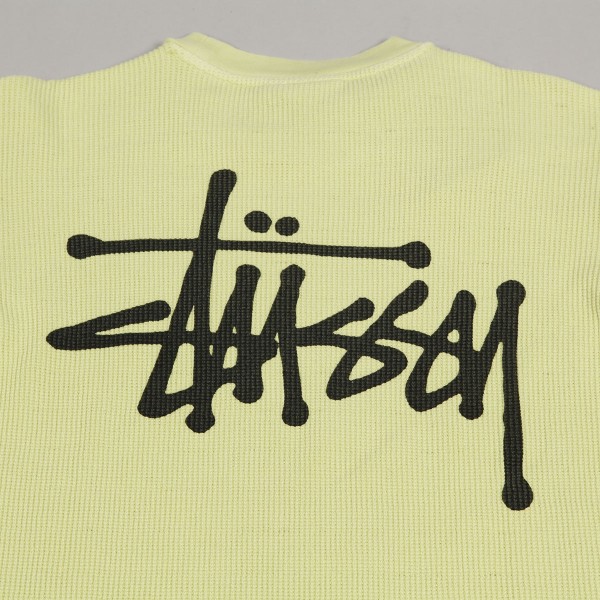 Stussy Basic Stock LS Thermal Tee Yellow - Skateboarding