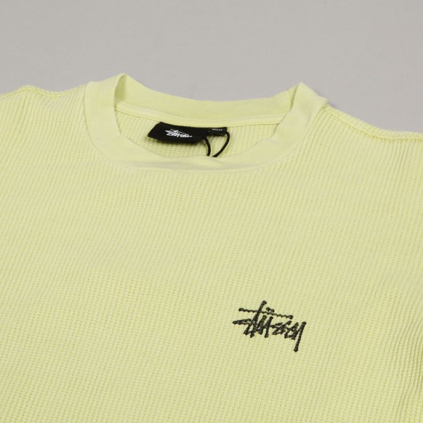 Stussy Basic Stock LS Thermal Tee Yellow - Skateboarding