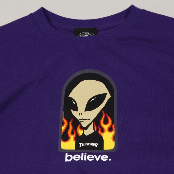 Thrasher x Alien Workshop Believe Tee Purple Skateboarding, Nike