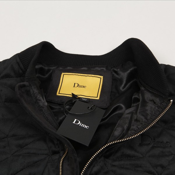 Dime Velour Bomber Jacket Black - Skateboarding, Nike SB, Adidas 