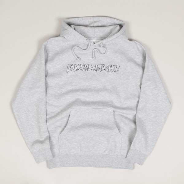 【大人ストリート】Fucking Awesome Outline Logo Hoodie Fucking Awesome Men's Outline Stamp Logo Hoodie in Black