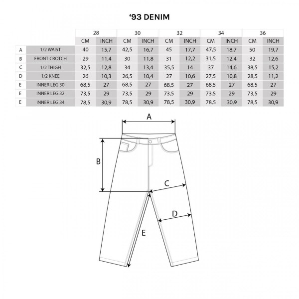 Polar 93 Denim Jeans Silver Black
