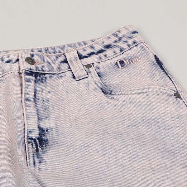Dime Classic Baggy Denim Pants Overdyed Pink - Skateboarding