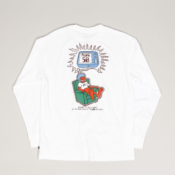 ★US輸入品/即発可*NIKE SB*TV BRAINWASH 長袖Tシャツ/BL★ Nike SB Brainwash LS Tee White - Skateboarding, Nike SB