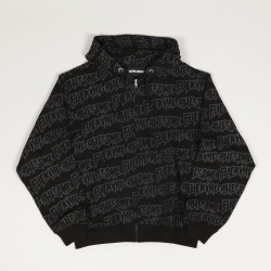 Fucking Awesome AOP Stamp Zip Hoodie Black - Skateboarding